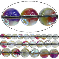 Glass Beads Round half-plated Approx 1mm Sold By Lot