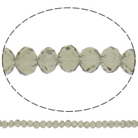 Rondelle Crystal coirníní, criostail CRYSTALLIZED™ bréige, Greige, 3x4mm, Poll:Thart 1mm, Fad Thart 19 Inse, 10Snáitheanna/Mála, Díolta De réir Mála