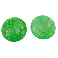 Agaat Cabochon, Dragon Veins Agaat, Rond plat, platte achterkant, lichtgroen, 22x8mm, 10pC's/Bag, Verkocht door Bag