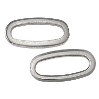 Rustfrit stål Linking Ring, Stainless Steel, Oval, oprindelige farve, 16x8x1.20mm, Hole:Ca. 13x4.5mm, 1000pc'er/Lot, Solgt af Lot