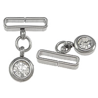 Ciondoli gioielli in acciaio inox, con zirconi cubici, colore originale, 12x6x3mm, 17mm, 6.5x9x4mm, Foro:Appross. 11x2mm, 100PC/lotto, Venduto da lotto