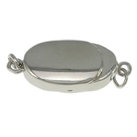 Brass Box Lås, Mässing, Flat Oval, platinerade, enkelsträngad, nickel, bly och kadmium gratis, 21x9x5.50mm, Hål:Ca 2mm, 20PC/Lot, Säljs av Lot