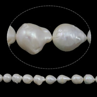 Makeanveden viljeltyjä tumallisissa Helmiäishelmet, Viljellyt makeanveden tumallisissa Pearl, Keishi, luonnollinen, valkoinen, 13-19mm, Reikä:N. 0.8mm, Myyty Per N. 15.7 tuuma Strand