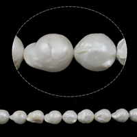 Geperforeerde zoetwater gekweekte parels, Gekweekte Zoetwater genucleëerde Pearl, Keishi, natuurlijk, wit, Grade AA, 15-18mm, Gat:Ca 0.8mm, Per verkocht Ca 15.7 inch Strand