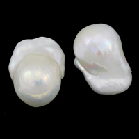 Naturel d'eau douce perles, perle nucléée de culture d'eau douce, baroque, aucun trou, blanc, Niveau AA, 15-18mm, Vendu par PC