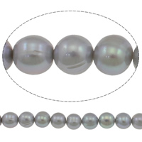 Perles nacres pommes de terre de culture d'eau douce, perle d'eau douce cultivée, pomme de terre, gris, Niveau AA, 8-9mm, Trou:Environ 0.8mm, Vendu par Environ 15 pouce brin