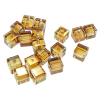 CRYSTALLIZED™ Crystal Pearl perle, Kocka, Crystal Bakar, 4x4x4mm, Rupa:Približno 0.5mm, 72računala/Lot, Prodano By Lot