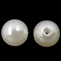 Abalorios de Plástico, plástico ABS, Esférico, Blanco, 8mm, agujero:aproximado 2mm, aproximado 2000PCs/Bolsa, Vendido por Bolsa