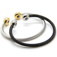 Stainless Steel Healing Bracelet with Non Magnetic Hematite plated Inner Approx 60mm Length Approx 7.5 Inch Sold By Lot