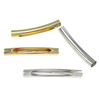 Brass Curved Tube Beads plated hollow nickel lead & cadmium free Approx 5mm Sold By Lot