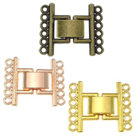 Zink Alloy Fold Over Lås, plated, 6-strand, fler färger för val, nickel, bly och kadmium gratis, 23x20x4mm, Hål:Ca 1mm, 200PC/Lot, Säljs av Lot