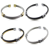 Rozsdamentes acél bangle, Stainless Steel, galvanizált, több színt a választás, 6mm, 10mm, Belső átmérő:Kb 57mm, Hossz Kb 7 inch, 5PC-k/Lot, Által értékesített Lot