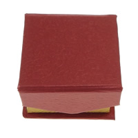 Karton Single Ring Box, -val Velveteen, Négyzet, piros, 56x56x36mm, 48PC-k/Bag, Által értékesített Bag