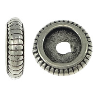 Zink Alloy Smycken Pärlor, Rondelle, platina pläterad, svärta, nickel, bly och kadmium gratis, 3x9mm, Hål:Ca 2mm, 300PC/Lot, Säljs av Lot