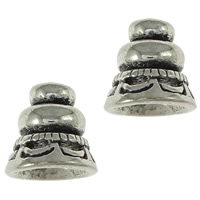 Lo zinco in lega tallone Cap, lega in zinco, placcato color platino, Annerire, assenza di nichel,piombo&cadmio, 8x8mm, Foro:Appross. 5mm, 1mm, 300PC/lotto, Venduto da lotto