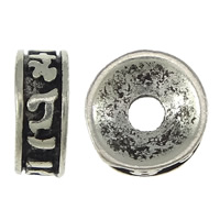 Zink Alloy Smycken Pärlor, Rondelle, platina pläterad, svärta, nickel, bly och kadmium gratis, 2x6mm, Hål:Ca 1.5mm, 400PC/Lot, Säljs av Lot