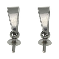 Bail Peg in acciaio inox, colore originale, 13mm, 4x9mm, 1mm, 3x7mm, Foro:Appross. 3.5x7mm, 300PC/lotto, Venduto da lotto