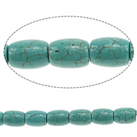 Tyrkysové korálky, Syntetický Turquoise, vejce, tyrkysově modré, 16x12mm, Otvor:Cca 1mm, Délka Cca 16 inch, 10přediva/Lot, Cca 25PC/Strand, Prodáno By Lot