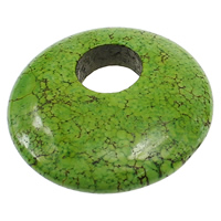 Pingente turquesa, Turquesa sintética, Roda plana, verde, 45x11mm, Buraco:Aprox 14mm, 20PCs/Lot, vendido por Lot