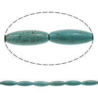 Turquesa branca natural grânulos, miçangas, Oval, azul turquesa, 28-31x11mm, Buraco:Aprox 2mm, comprimento Aprox 15.5 inchaltura, 10vertentespraia/Lot, Aprox 13PCs/Strand, vendido por Lot