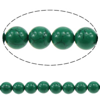 Grânulos de turquesas, Turquesa sintética, Roda, verde, 8mm, Buraco:Aprox 0.5mm, comprimento Aprox 15.5 inchaltura, 10vertentespraia/Lot, Aprox 50PCs/Strand, vendido por Lot