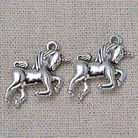 Pendentifs animaux en alliage de zinc, cheval, Plaqué de couleur d'argent, protéger l'environnement, sans nickel, plomb et cadmium, 22x16mm, Trou:Environ 3mm, 200PC/lot, Vendu par lot