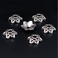 Zinc Alloy Bead Cap Flower antique silver color plated nickel lead & cadmium free Approx 2mm Sold By Lot