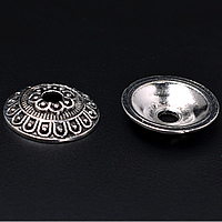 Zinc Alloy Bead Cap Flower antique silver color plated nickel lead & cadmium free 14mm Approx 2mm Sold By Lot