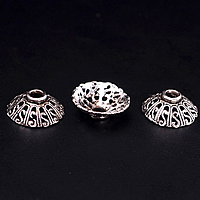 Sinc Alloy Bead Cap, Flower, dath airgid antique plátáilte, nicil, luaidhe & caidmiam saor in aisce, 14x5mm, Poll:Thart 2mm, 500ríomhairí pearsanta/Lot, Díolta De réir Lot