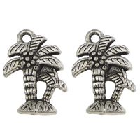 Pingentes de árvore da vida, cobre, banho de cor prata antiga, níquel, chumbo e cádmio livre, 13x18x5mm, Buraco:Aprox 2mm, 200PCs/Lot, vendido por Lot