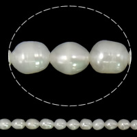 Ris odlad sötvattenspärla pärlor, Freshwater Pearl, naturlig, vit, Grade A, 5-6mm, Hål:Ca 0.8mm, Såld Per 14.5 inch Strand