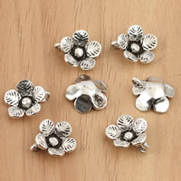 Thailand Sterling Sølv Vedhæng, Flower, 10x10mm, Hole:Ca. 1.5mm, 10pc'er/Bag, Solgt af Bag