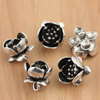 Colgantes de Plata Bali, Tailandia, Flor, 15x14.2mm, agujero:aproximado 1mm, 2PCs/Bolsa, Vendido por Bolsa