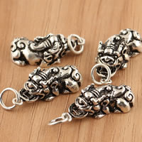 Bali Sterling Silver Pendants, Tailandia, Fabuloso Besta Selvagem, 105x27.50x6.50mm, Buraco:Aprox 4.5mm, 2PCs/Bag, vendido por Bag