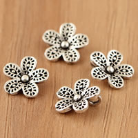 Bali Sterling Silver Pendants, Tailandia, Flor, 10x10x1.70mm, Buraco:Aprox 1mm, 10PCs/Bag, vendido por Bag