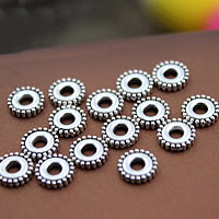 Zinc Alloy Spacer perler, Flad Rund, antik sølv farve forgyldt, nikkel, bly & cadmium fri, 6mm, Hole:Ca. 3mm, 2000pc'er/Lot, Solgt af Lot