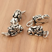 Thaimaa Sterling Silver Riipukset, Fabulous Wild Beast, 6.50x20x7.70mm, Reikä:N. 4mm, 2PC/laukku, Myymät laukku