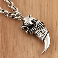 Bali Sterling Silver Pendants, Tailandia, Leopardo, 12.30x28x7.40mm, Buraco:Aprox 5mm, vendido por PC