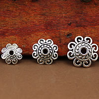 Zinc Alloy Bead Cap Flower antique silver color plated nickel lead & cadmium free Approx 2mm Sold By Lot