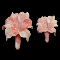 Grânulos de molusco gigante, caneladas gigante, Flor, esculpidas, Mais tamanhos a sua ecolha, rosa, Buraco:Aprox 0.3mm, 20PCs/Lot, vendido por Lot