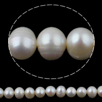 Kulaté kultivované sladkovodní perle, Sladkovodní Pearl, Kolo, přírodní, bílý, Grade, 8-9mm, Otvor:Cca 0.8mm, Prodáno za 15.5 inch Strand