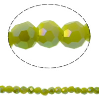 Klasse AA Kristallperlen, Kristall, rund, bunte Farbe plattiert, verschiedene Größen vorhanden & facettierte & AA grade crystal, Peridot, Bohrung:ca. 1mm, verkauft per ca. 15.5 ZollInch Strang