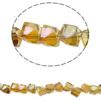 Oäkta CRYSTALLIZED™ Crystal Pärlor, Kristall, färgrik pläterade, olika storlek för val & fasetterad & imitation CRYSTALLIZED™ kristaller, Rökt Topaz, Hål:Ca 1mm, Såld Per Ca 15.5 inch Strand