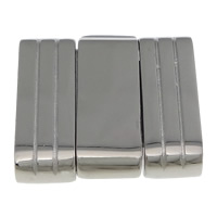 Roestvrij staal Gesp, Rechthoek, oorspronkelijke kleur, 19x19x5mm, Gat:Ca 15x3mm, 10pC's/Lot, Verkocht door Lot