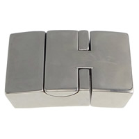 Fermoir magnétique en acier inoxydable, rectangle, couleur originale, 14x24x7mm, Trou:Environ 11.5x4mm, 10PC/lot, Vendu par lot