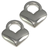 Přívěsky srdce z nerezové oceli, 304 Stainless Steel, Původní barva, 14x16x4mm, Otvor:Cca 5x6mm, 100PC/Lot, Prodáno By Lot