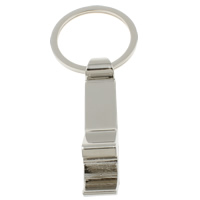 Zinc Alloy Key Chain, med jernring, platin farve forgyldt, nikkel, bly & cadmium fri, 12x63x16mm, Hole:Ca. 29mm, Længde Ca. 3.5 inch, 10Strands/Bag, Solgt af Bag