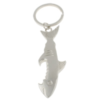 Zinc Alloy Key Chain, med jernring, Shark, platin farve forgyldt, nikkel, bly & cadmium fri, 28x88x6mm, Hole:Ca. 29mm, Længde Ca. 4.5 inch, 10Strands/Bag, Solgt af Bag