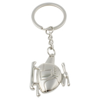 Cink Alloy Key Chain, s željezni kolut, Zrakoplov, platine boja pozlaćen, nikal, olovo i kadmij besplatno, 35x44x6mm, Rupa:Približno 29mm, Dužina Približno 4 inčni, 10pramenovi/Torba, Prodano By Torba