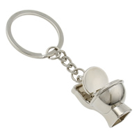 Cink Alloy Key Chain, s željezni kolut, wC sjedalo, platine boja pozlaćen, nikal, olovo i kadmij besplatno, 22x36x25mm, Rupa:Približno 29mm, Dužina Približno 3.5 inčni, 10pramenovi/Torba, Prodano By Torba